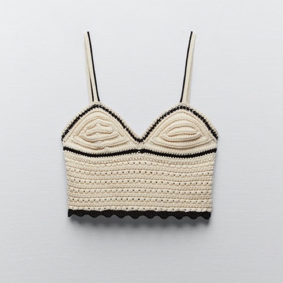 Zara Tops - CROCHET KNIT TOP • ZARA